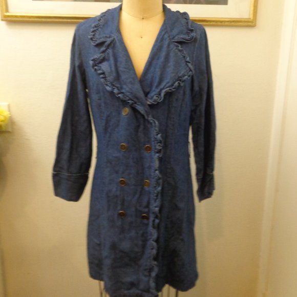 Just For Wraps Blue Jean Midi Dress - Picture 1 of 5